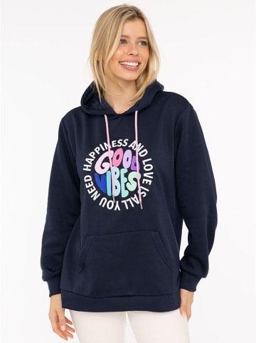 Zwillingsherz Hoodie "Happiness and Love" in Dunkelblau