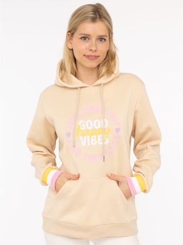 Zwillingsherz Bluza "Good Vibes Only" w kolorze beżowym