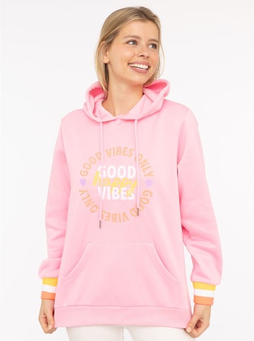 Zwillingsherz Hoodie "Good Vibes Only" in Rosa