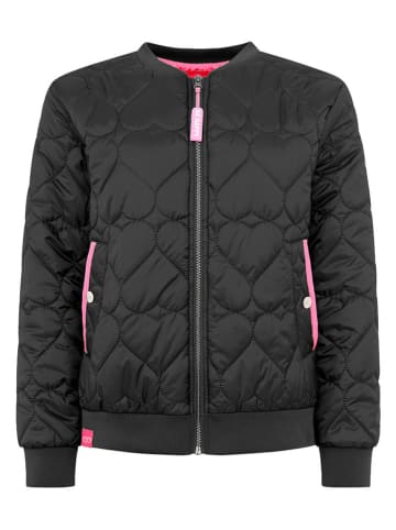 Zwillingsherz Bomberjacke "Be Happy" in Schwarz