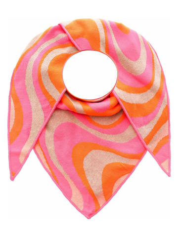 Zwillingsherz Dreieckstuch in Orange/ Pink - (L)200 x (B)100 cm
