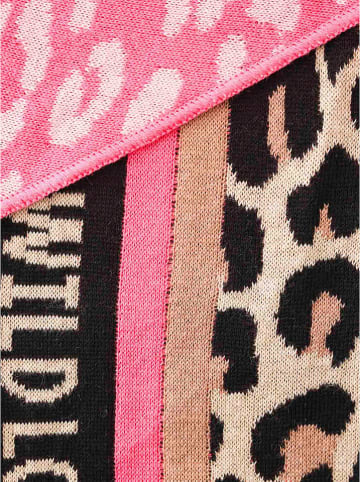 Zwillingsherz Dreieckstuch in Rosa/ Beige/ Schwarz - (L)200 x (B)100 cm