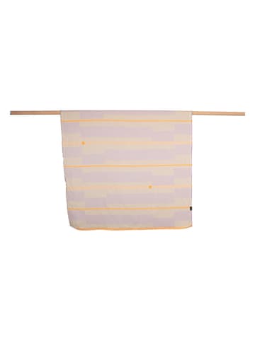 David Fussenegger Deken "Lino - Blokstrepen" beige/lichtroze