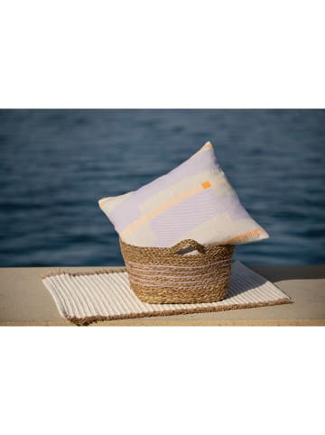 David Fussenegger Kussenhoes "Lino - Blokstrepen" beige/paars