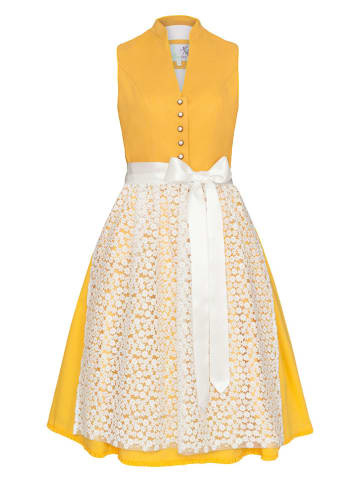 Alpenfee Dirndl ''Xara'' in Gelb/ Weiß