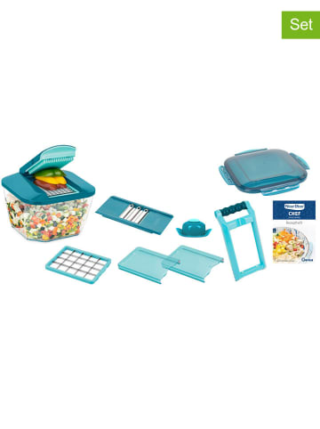 Genius 12-częściowy zestaw "Nicer Dicer Chef Professional" w kolorze morskim