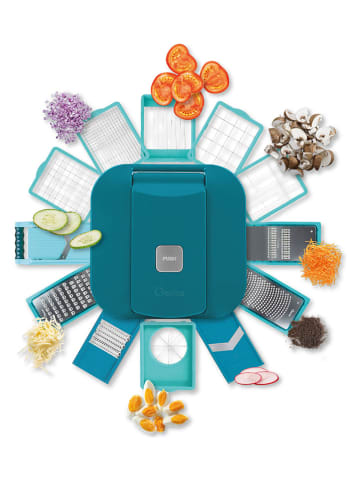 Nicer Dicer 12-delige snijset "Nicer Dicer Chef Professional" petrol