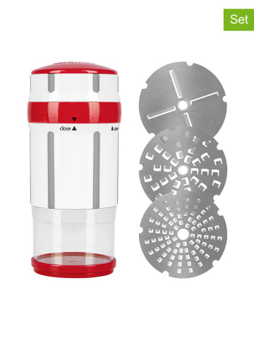 Genius 6-delige set: kruidenmolen "Nicer Dicer Maestro" rood/wit