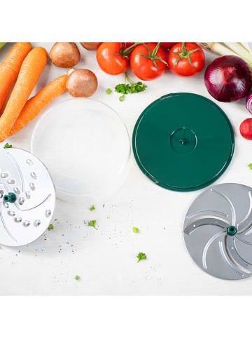 Nicer Dicer 4-delige set: schijven "Nicer Dicer Pegasus" groen/zilverkleurig