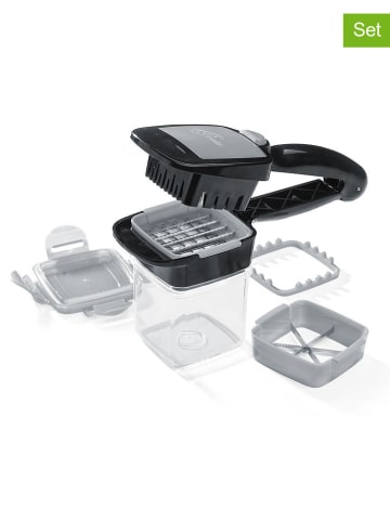 Genius 7-częściowy zestaw "Nicer Dicer Quick" w kolorze szaro-czarnym