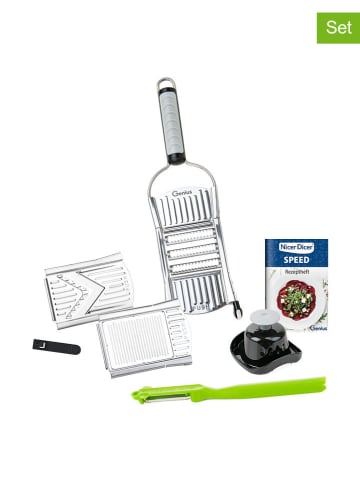 Nicer Dicer 7-delige set: groentenrasp "Nicer Dicer Speed" zilverkleurig
