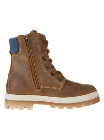 Primigi Skórzane botki zimowe "Roxy" w kolorze jasnobrązowym