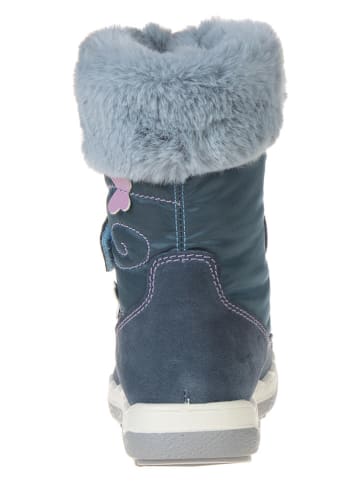Primigi Skórzane kozaki zimowe "Frozen" w kolorze niebieskim