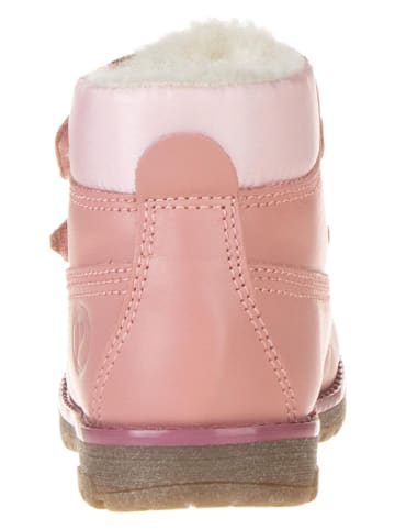 Primigi Skórzane botki zimowe "Play Casual" w kolorze jasnoróżowym