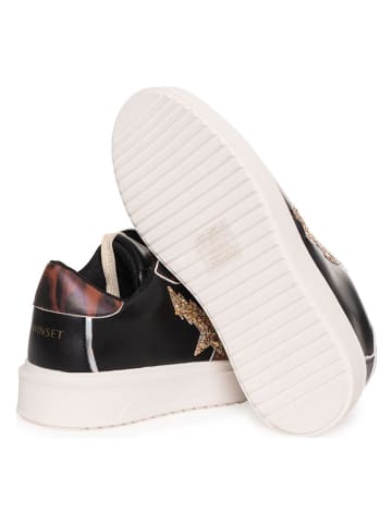 Twinset Sneakers zwart/lichtbruin/goudkleurig