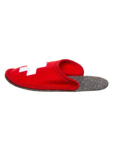 kitz-pichler Wollen pantoffels "Hubi-EPA CH" rood