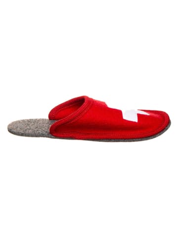 kitz-pichler Wollen pantoffels "Hubi-EPA CH" rood
