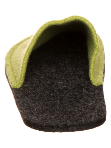 kitz-pichler Wollen pantoffels "Happy" groen