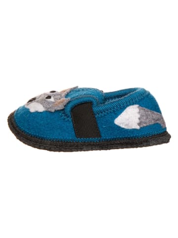 kitz-pichler Woll-Hausschuhe "Bobby" in Blau