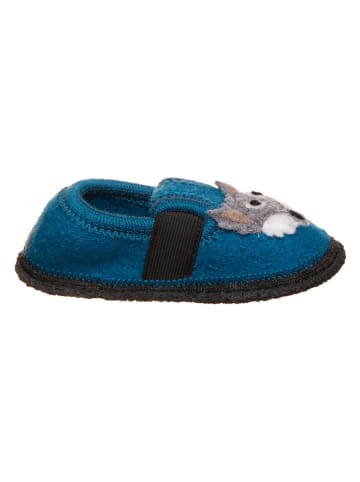 kitz-pichler Woll-Hausschuhe "Bobby" in Blau