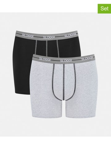 Sloggi 2-delige set: boxershorts "Start" zwart/grijs