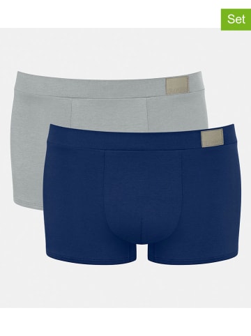 Sloggi 2er-Set: Boxershorts ''Go Natural'' in Blau/ Grau