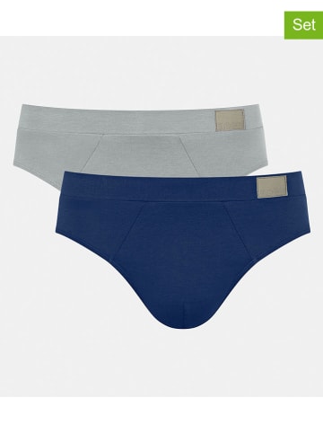 Sloggi 2er-Set: Slips ''Go Natural'' in Blau/ Grau