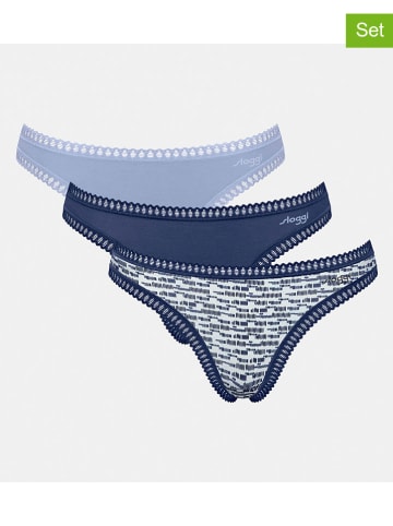 Sloggi 3-delige set: strings "Crush" blauw/lichtblauw