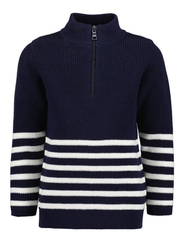 Blue Seven Pullover in Dunkelblau/ Weiß