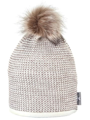 Sterntaler Muts met pompon beige