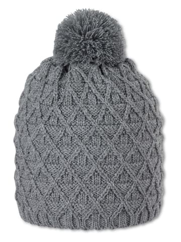 Sterntaler Gebreide muts met pompon grijs