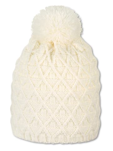 Sterntaler Gebreide muts met pompon crème