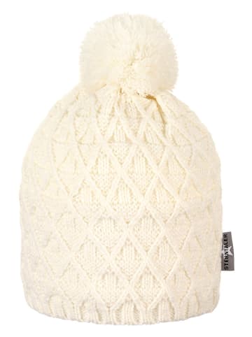 Sterntaler Gebreide muts met pompon crème