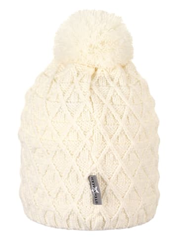 Sterntaler Gebreide muts met pompon crème