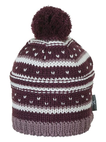 Sterntaler Gebreide muts met pompon paars