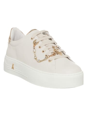 Patrizia Pepe Leder-Sneakers in Creme/ Gold