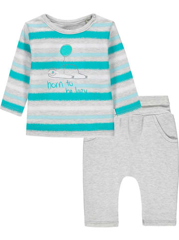 Kanz 2-delige outfit grijs/lichtblauw/turquoise