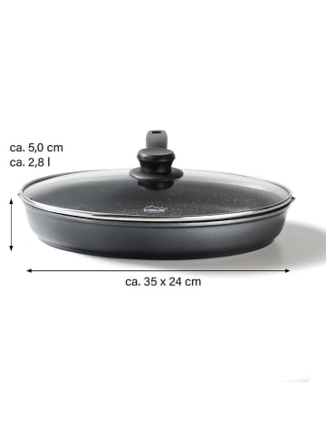 Stoneline 2tg. Set: Fisch- & Schnitzelpfanne in Grau - (L)24,3 x (B)35,2 cm