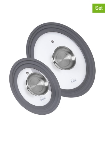 Stoneline 2er-Set: Universaldeckel in Grau