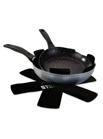 Stoneline 2er-Set: Pfannenschützer in Schwarz - Ø 38 cm