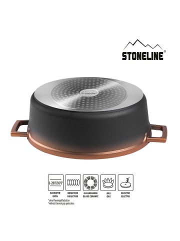 Stoneline 2tlg. Set: Bräter ''Gourmet'' in Schwarz - 6,6 l