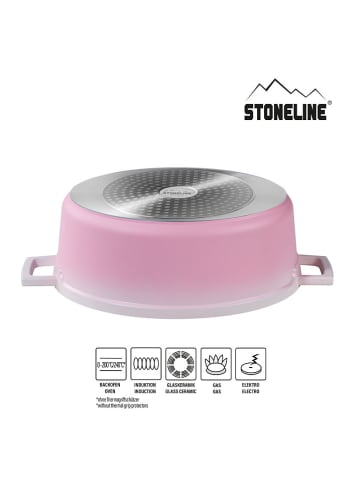 Stoneline 2tlg. Set: Bräter ''Gourmet'' in Rosa - 6,6 l