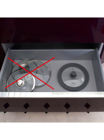 Stoneline 2er-Set: Universaldeckel in Schwarz