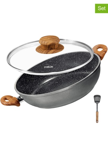 Stoneline 2tlg. Set: Servierpfanne in Grau - Ø 24 cm