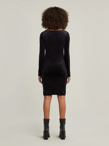 G-Star Samt-Kleid in Schwarz