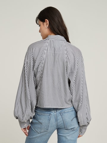 G-Star Bluse in Anthrazit/ Weiß