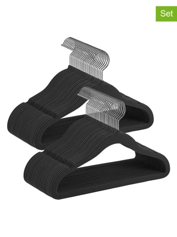 Songmics 50er-Set: Kleiderbügel in Schwarz/ Silber - (B)30 x (H)20,5 cm