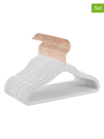 Songmics 30er-Set: Kleiderbügel in Weiß/ Gold - (B)30 x (H)20,5 cm