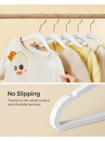 Songmics 30-delige set: kledinghangers wit/goudkleurig - (B)30 x (H)20,5 cm