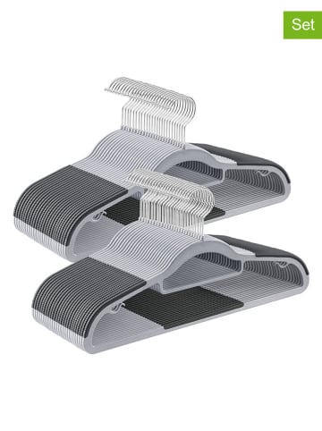 Songmics Wieszaki (50 szt.) w kolorze srebrno-jasnoszarym na ubrania - 42 x 21,5 cm